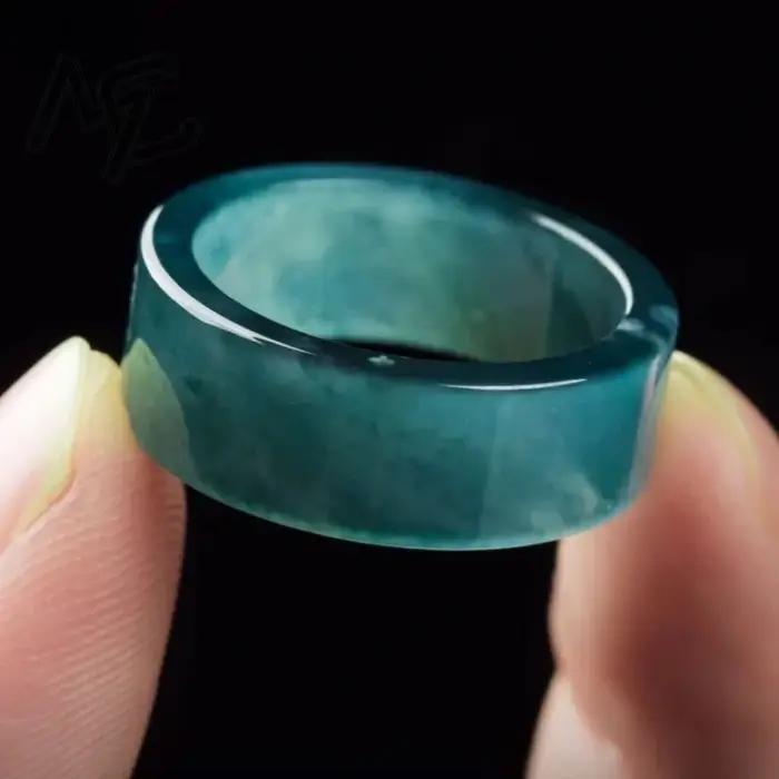 Bague en jade émeraude bleu eau MC alliance de mariage classique unisexe avec certificat CMA pour hommes et femmes occasions spéciales