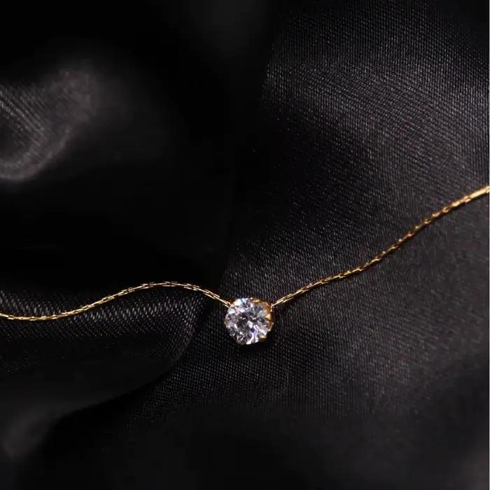 Collier rond en acier inoxydable plaqué or pour femmes