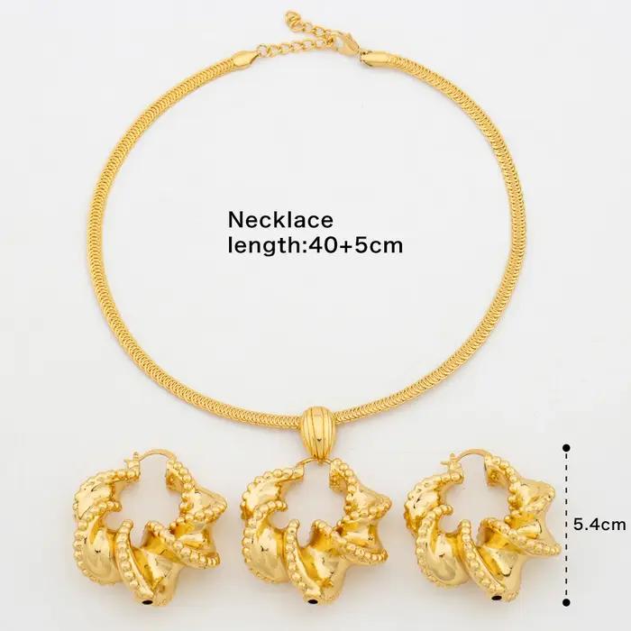 Ensemble de bijoux africains plaqués or 18 carats pour femmes