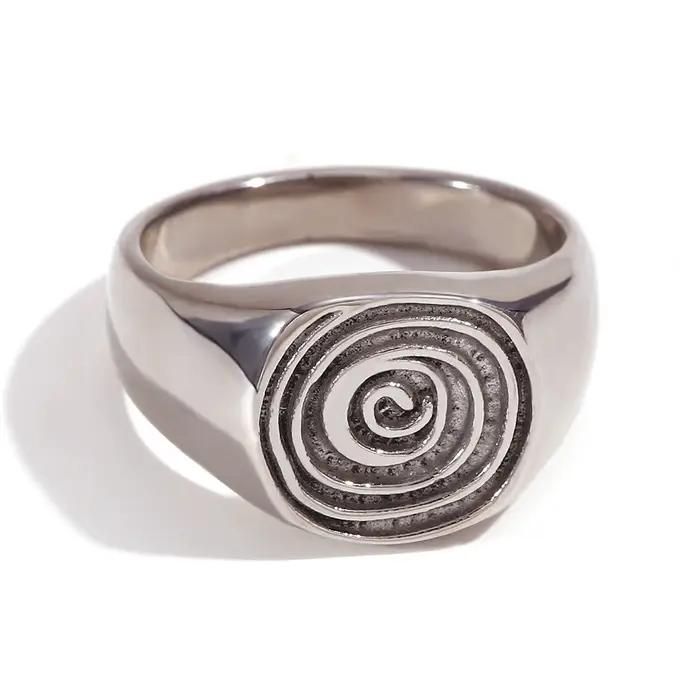 Bague d'étanchéité à empreintes digitales, drôle, étanche, sans ternissement, plaqué or 18 carats, b