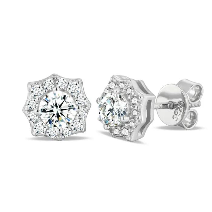 Boucles d'oreilles étoile à huit branches en Moissanite Bling D VVS pour hommes et femmes