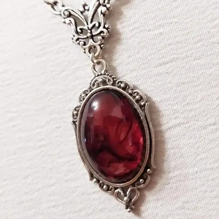 Nouveau collier Vintage en cristal de Quartz rouge