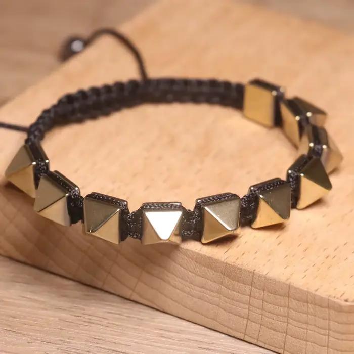 Bracelet à Rivets Style Gothique Tissé à la Main Accessoire de Mode Unisexe Pour Hommes et Femmes Occasions Spéciales Halloween Cosplay