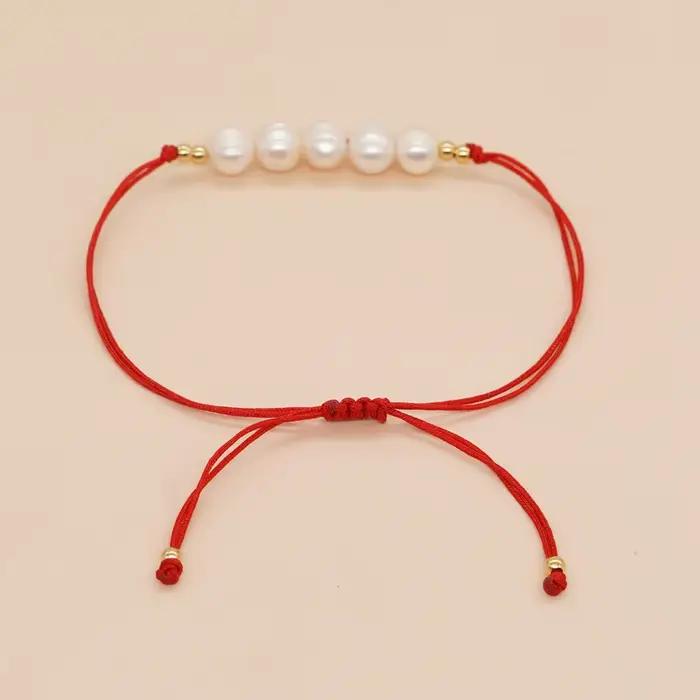Bracelet bohème en perles d'eau douce baroques empilables fait à la main pour femmes et filles occasions spéciales