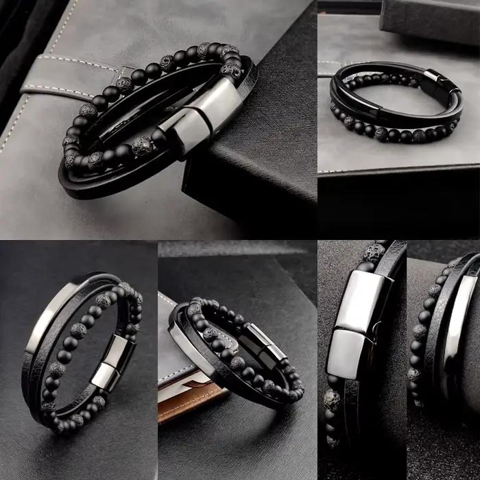 2020 bohème Bracelet à breloques Bracelet en cuir perlé hommes Chakra oeil de tigre Bracelet pour hommes femmes accessoires en acier inoxydable Bracelet