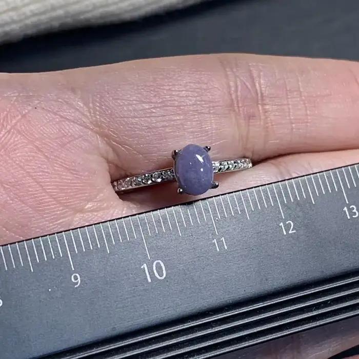 Bague en tanzanite naturelle or jaune clair bague ajustable bijou femme vintage fin pour occasions spéciales cadeau de fiançailles ou de mariage