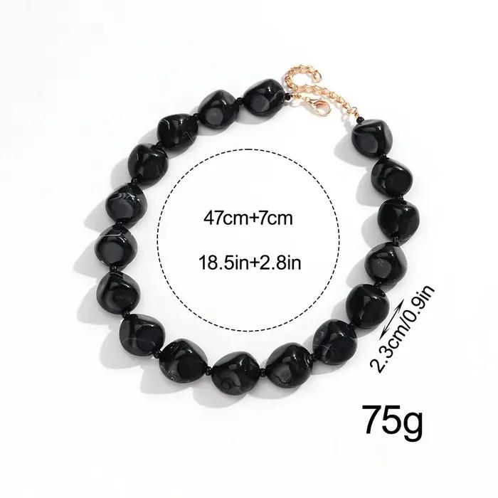 Collier ras du cou bohème en perles acryliques géométriques irrégulières pour femme