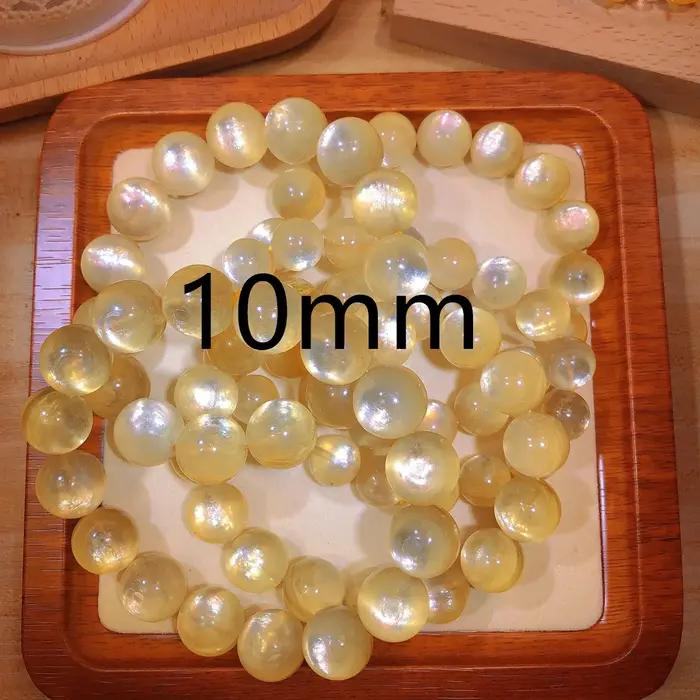 Bracelet en Lépidolite Kunzite et Or Naturel pour Homme et Femme Perles Rondes Transparentes Couleurs Variées Occasions Spéciales