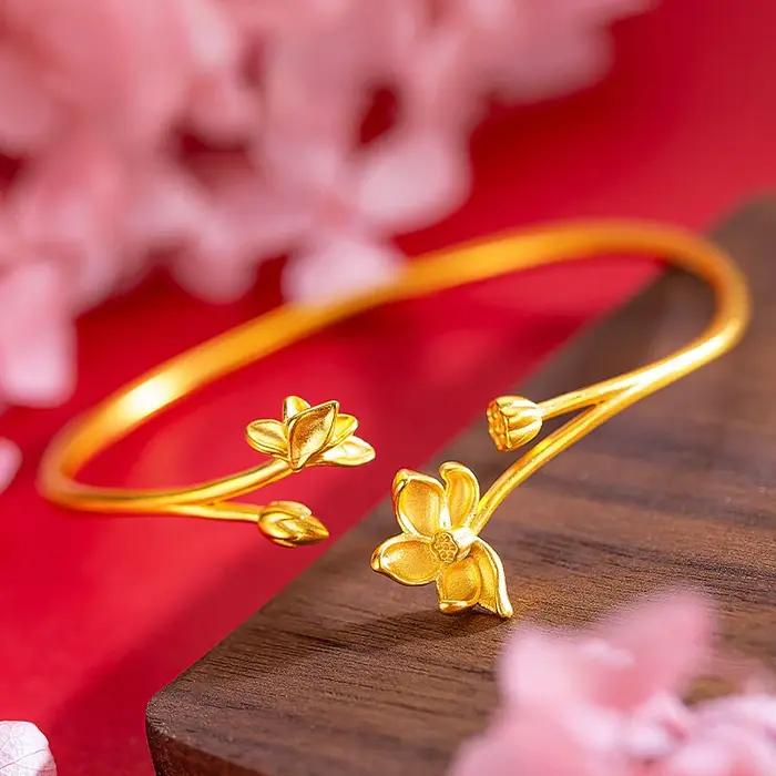 Bracelet en or 18k pour femme mariage engagement anniversaire quotidien élégant cadeau de luxe
