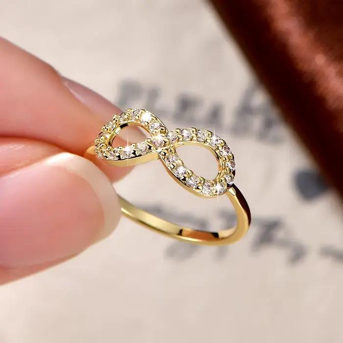 Lnkry – bague infinie en or 14 carats pour femmes