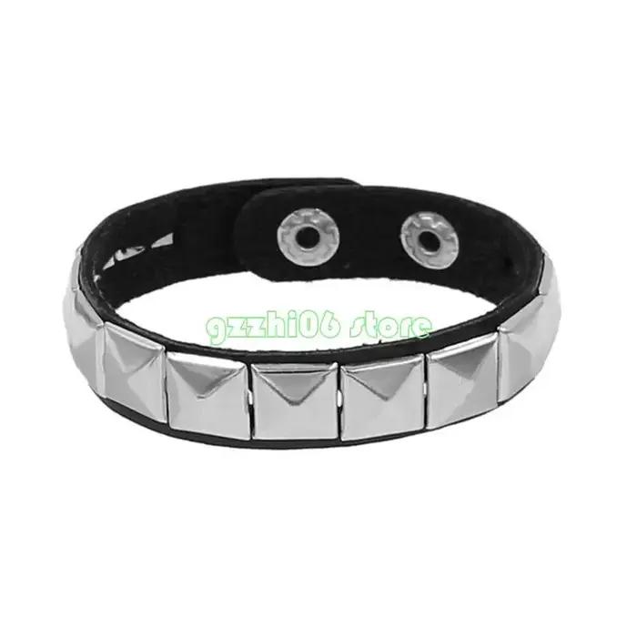 Bracelet punk rock élégant T5uf rivets carrés bracelets punk bijoux gothiques tendance adaptés à l'i