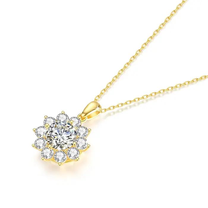 Pendentif Moissanite en or 18 carats pour femme