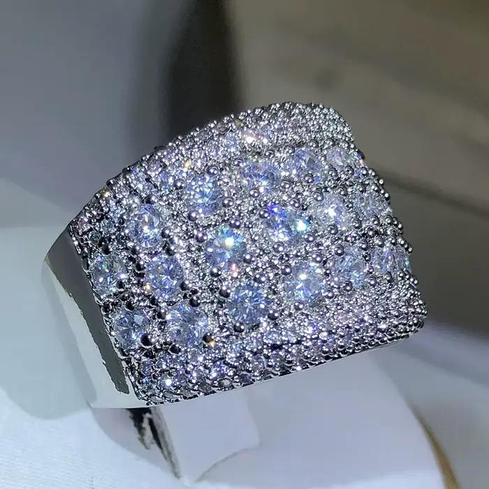 Bague de fiançailles ronde en argent Sterling 925 pour femmes