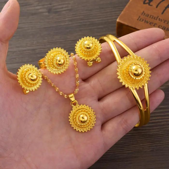 Bijoux érythréens et éthiopiens pour femmes colliers boucles d'oreilles pendentif raq chaîne de sauna cadeau traditionnel africain