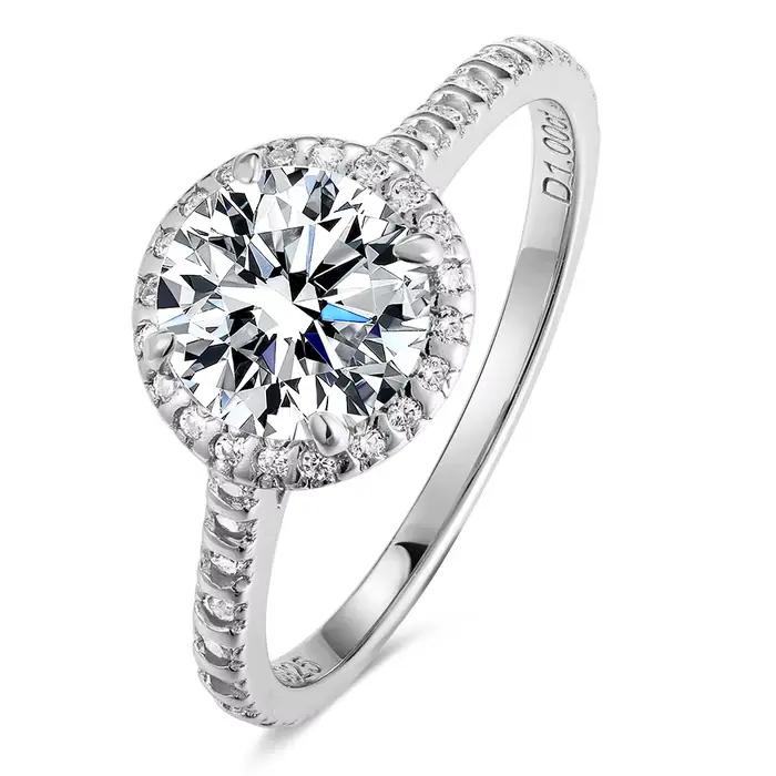 TYYL – bague ronde en Zircon pour femmes, 1 ct, en argent 925, hypoallergénique, à six griffes, bagu