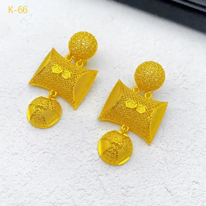 ANIID luxe indien dubaï 24k plaqué or rond collier et boucles d'oreilles ensembles pour les femmes éthiopien mariée ensemble de bijoux de mariage