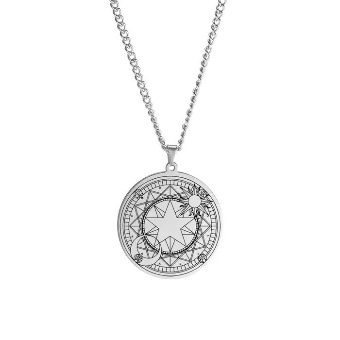 Les bijoux Sun Magic amulettes magiques collier en pentagramme, croissant, Sakura, cercle magique, s