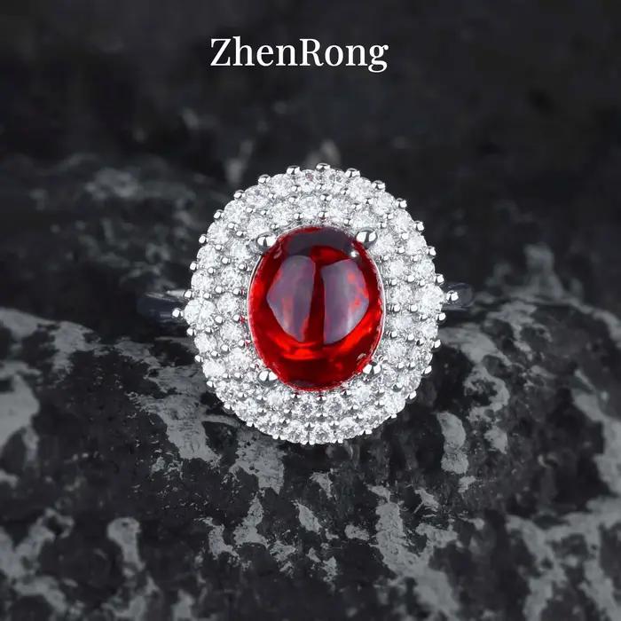 Nouvel ensemble luxueux de bijoux en rubis et zircon AAAA, comprenant un collier, des boucles d'orei