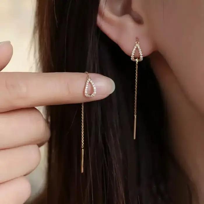 Boucles d'oreilles longues suspendues pour femmes