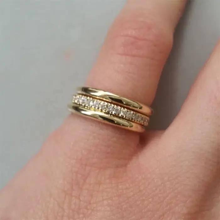 Bague de mariage micro pavée en laiton avec zirconium pour femmes, alliance de mariage classique pour occasions spéciales