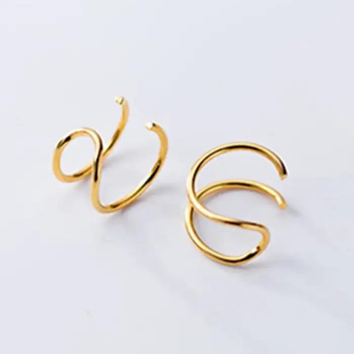 Boucles d'oreilles en forme de C en argent sterling 925 élégantes pour femmes, idéales pour mariage, fête et anniversaire