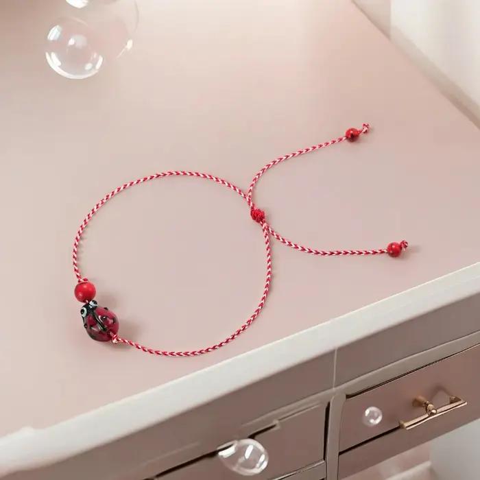 Noter nouveau Bracelet à breloques coccinelle fait à la main pour femmes petite amie bohême Howlite pierre méditation