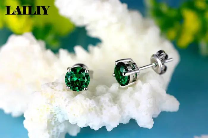 Boucles d'oreilles émeraude en argent sterling 925 pour femmes occasions spéciales élégantes à offrir style classique étincelant