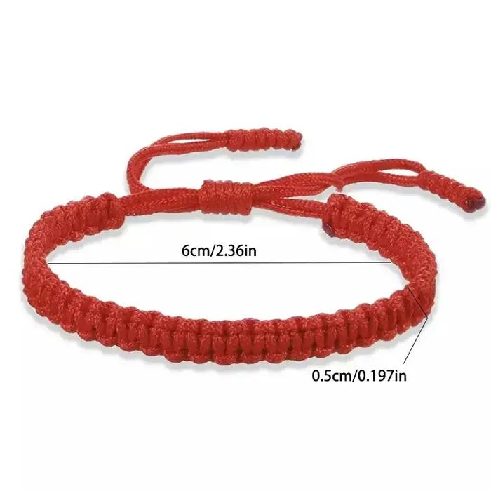 Bracelet Tressé Main Pour Femmes Corde Rouge Noire Nœuds Réglables Bijoux D'amitié Occasions Spéciales