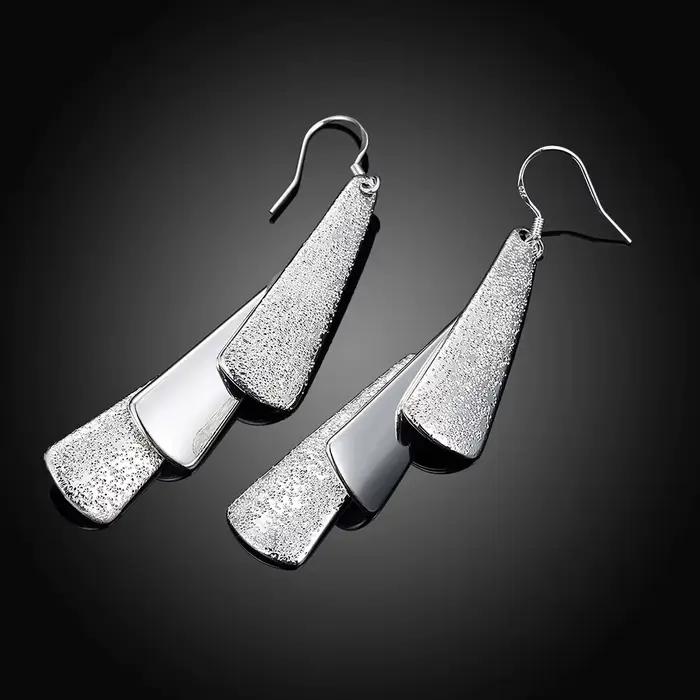 Offre spéciale bijoux de haute qualité 925 en argent Sterling boucle d'oreille mode femme géométrie longues boucles d'oreilles cadeaux