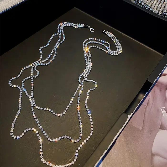 Collier Nœud Papillon en Perles et Strass pour Femme, Chaîne de Clavicule Tendance Luxe Léger, Nouve