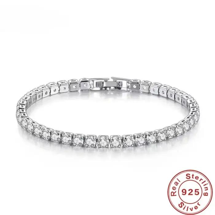 Ventes chaudes couleurs S925 Bracelets en argent Sterling zircone femmes mode Simple fiançailles bij
