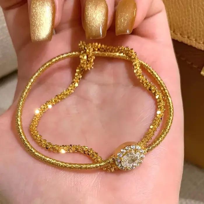 Bracelet classique à enroulement de fil allowshiny pour femme