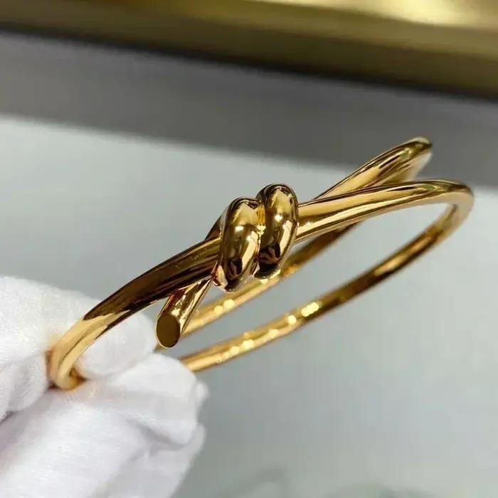 SFE – bracelet européen en or rose pour femmes, bracelet à nœuds en corde, marque de luxe haut de ga