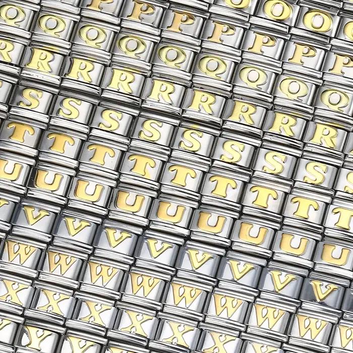 Bracelet à Breloques Italiennes avec Lettres et Nom Personnalisés