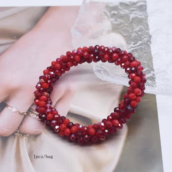 Bracelet en argile polymère Heishi à la mode, bohème et punk pour femmes, accessoire pour cheveux et tracker d'humeur, multicolore