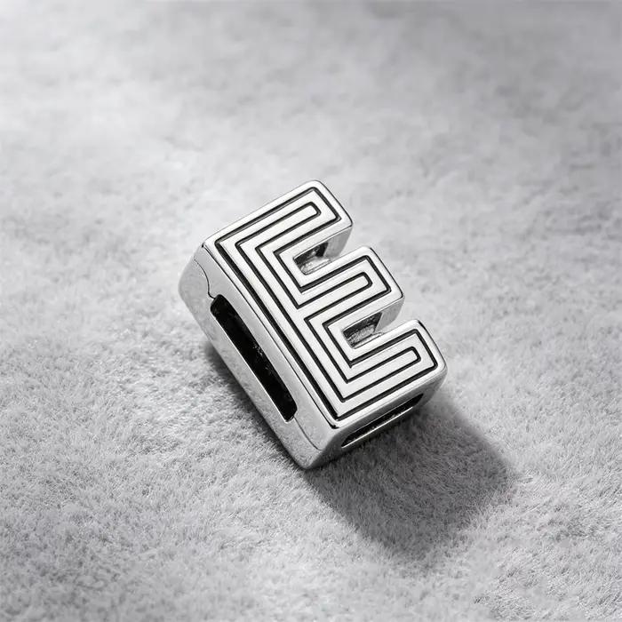 Clips lettres en argent 925 avec 26 lettres A à Z pour bracelets plats originaux accessoires de bijoux DIY pour femmes occasions spéciales