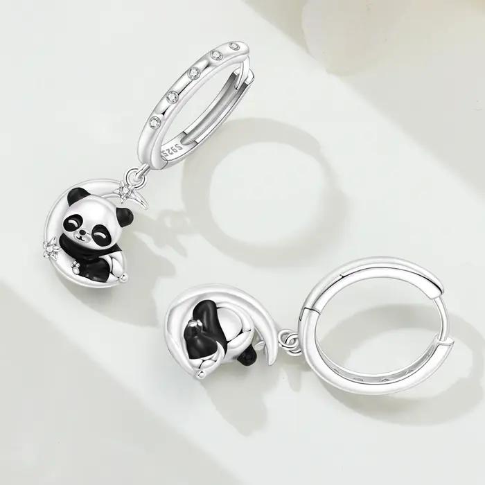 Boucles d'oreilles pendantes en forme de cœur d'éléphant Panda
