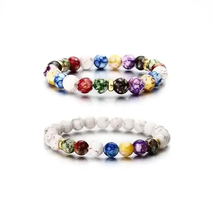 Bracelet chaîne en perles de 7 chakras pour femmes