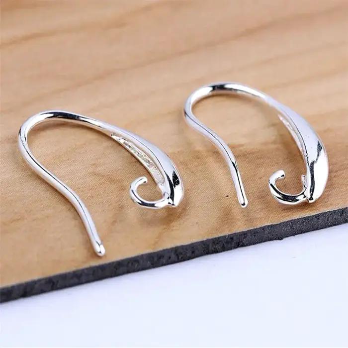 100/50/20/10 Pièces Boucles d'oreilles à boucle unique courbées lisses dorées et argentées pour acce