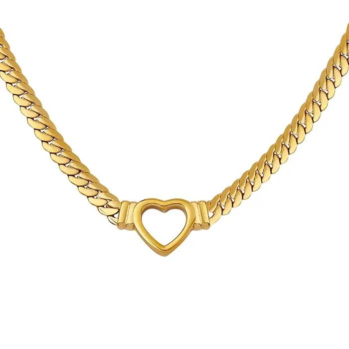 Collier pour femme en or pur 24 carats 9999, style classique, en forme de cœur, bijoux de luxe