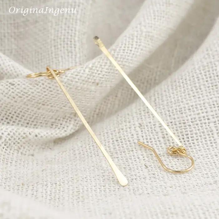 Boucles d'oreilles longues faites à la main en argent 925/or