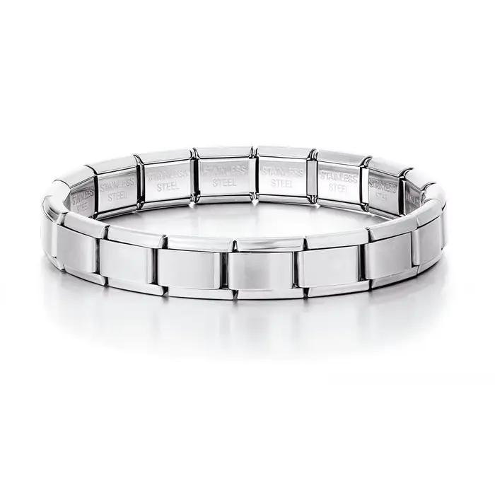 Bracelets tendance et simples en acier inoxydable italien, longueur 18 cm, modules italiens extensib