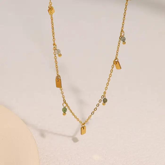 WILD & FREE Exquis femmes en acier inoxydable collier verre cristal charme élégant bijoux 18k plaqué or imperméable