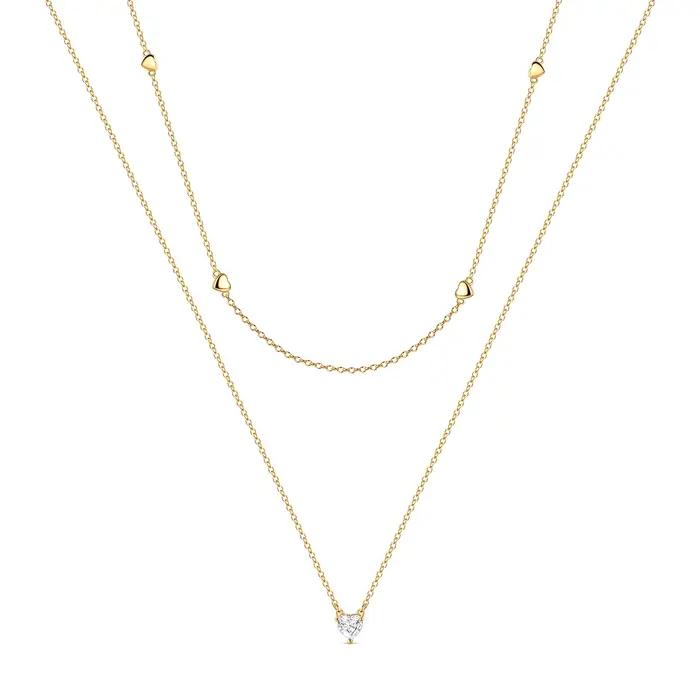 Collier pendentif en argent 925 serti de zirconium blanc avec forme de cœur et de papillon pour femmes bijoux d'anniversaire cadeau spécial