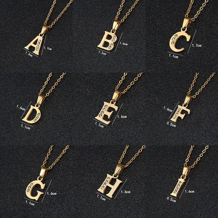 SONYA acier inoxydable 26 lettres collier Initial pour femmes Alphabet colliers pendentifs amis famille nom cadeaux