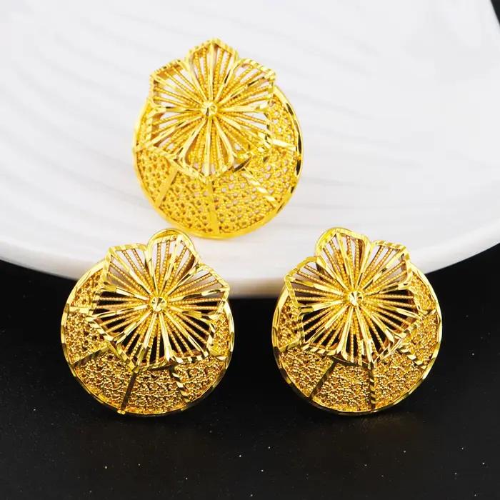 Ensemble de bijoux nigérians or torsadé pour femmes cérémonies de mariage occasions spéciales