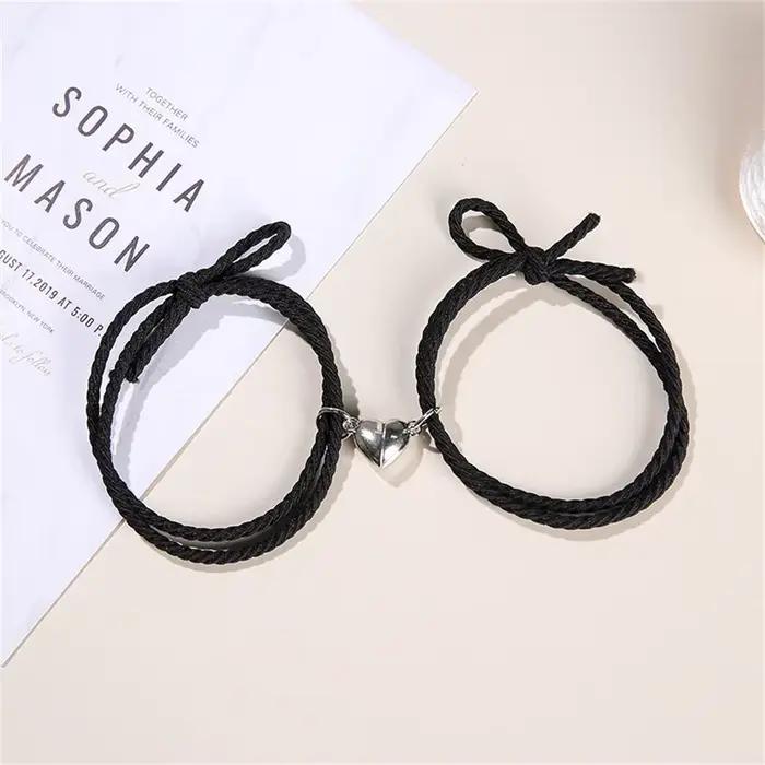 Bracelets magnétiques en forme de cœur pour hommes et femmes, bijoux en ULtressée réglable, cadeau a