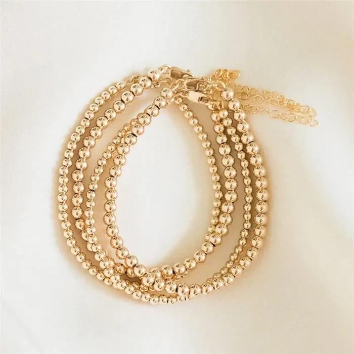 Bracelet de perles en or fait à la main