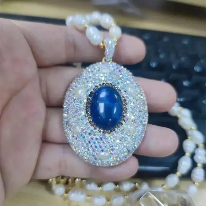 Ensemble de bijoux uniques en Lapis lazuli naturel pour femmes