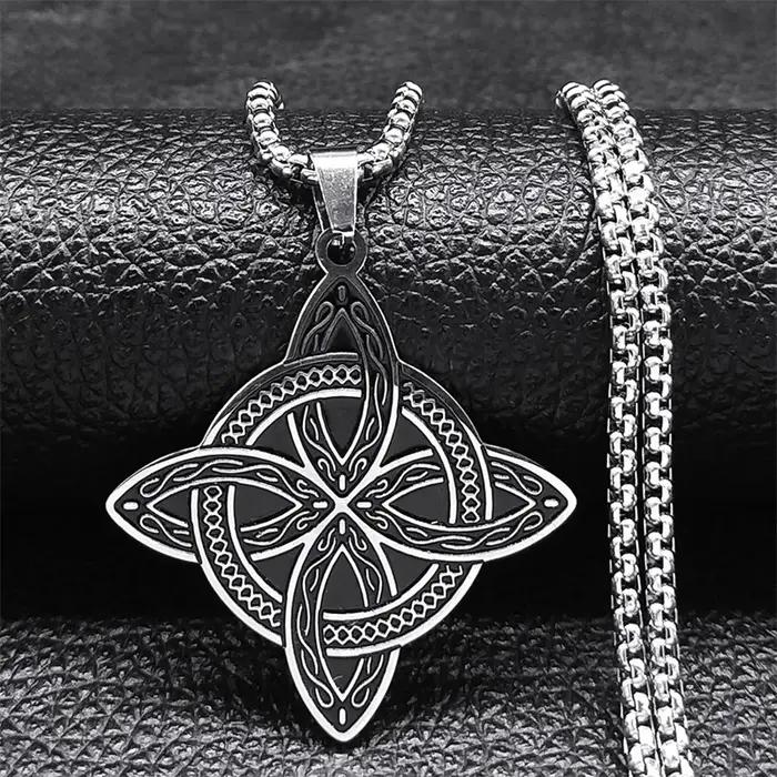 Collier Nministériels d de Sorcière en Acier Inoxydable pour Homme et Femme